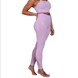 Stax Premium Seamless V1 Yellow Perforated Athletic Tights Legging Pants